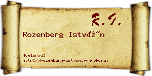 Rozenberg István névjegykártya